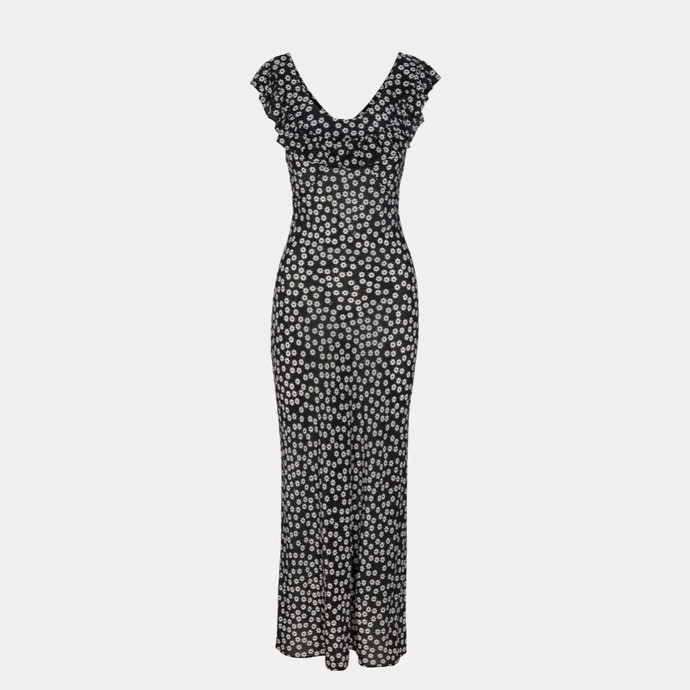 Realisation Par The Minnie Dress in Dance. Black and white floral in size XS.